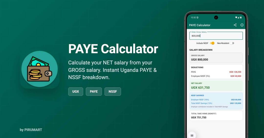 Uganda PAYE Calculator product screenshot